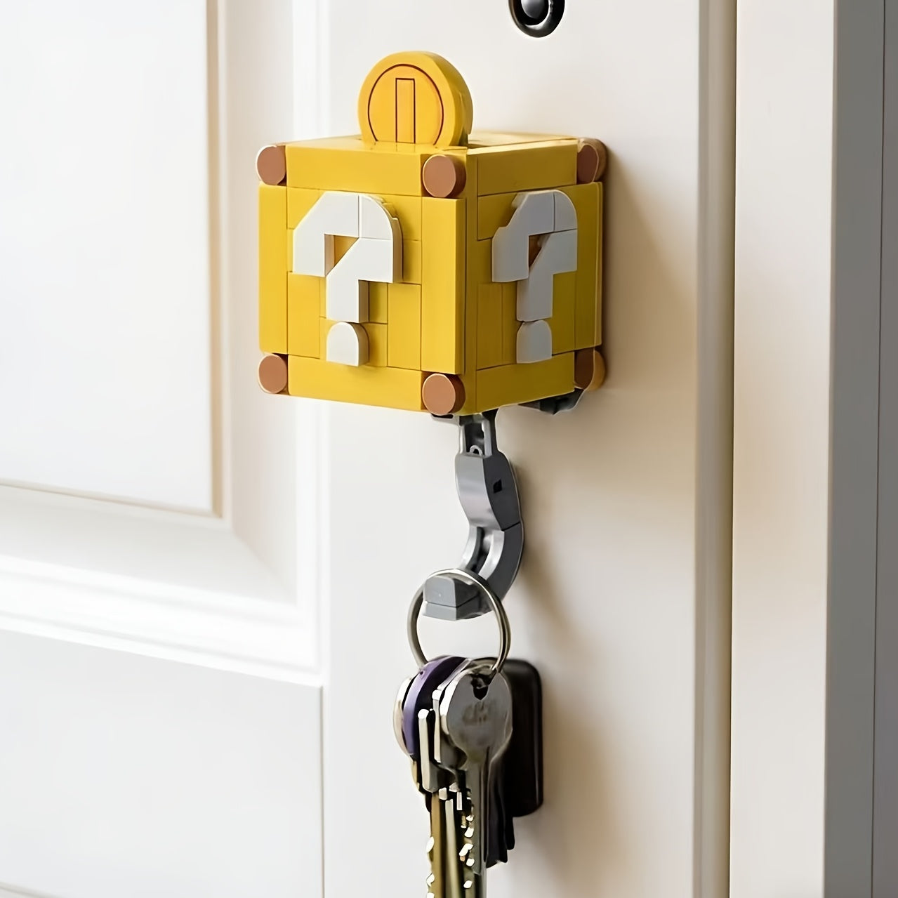 Tnessential Classic Pixel-style Game Question Mark Box Key Hook 3D Decor