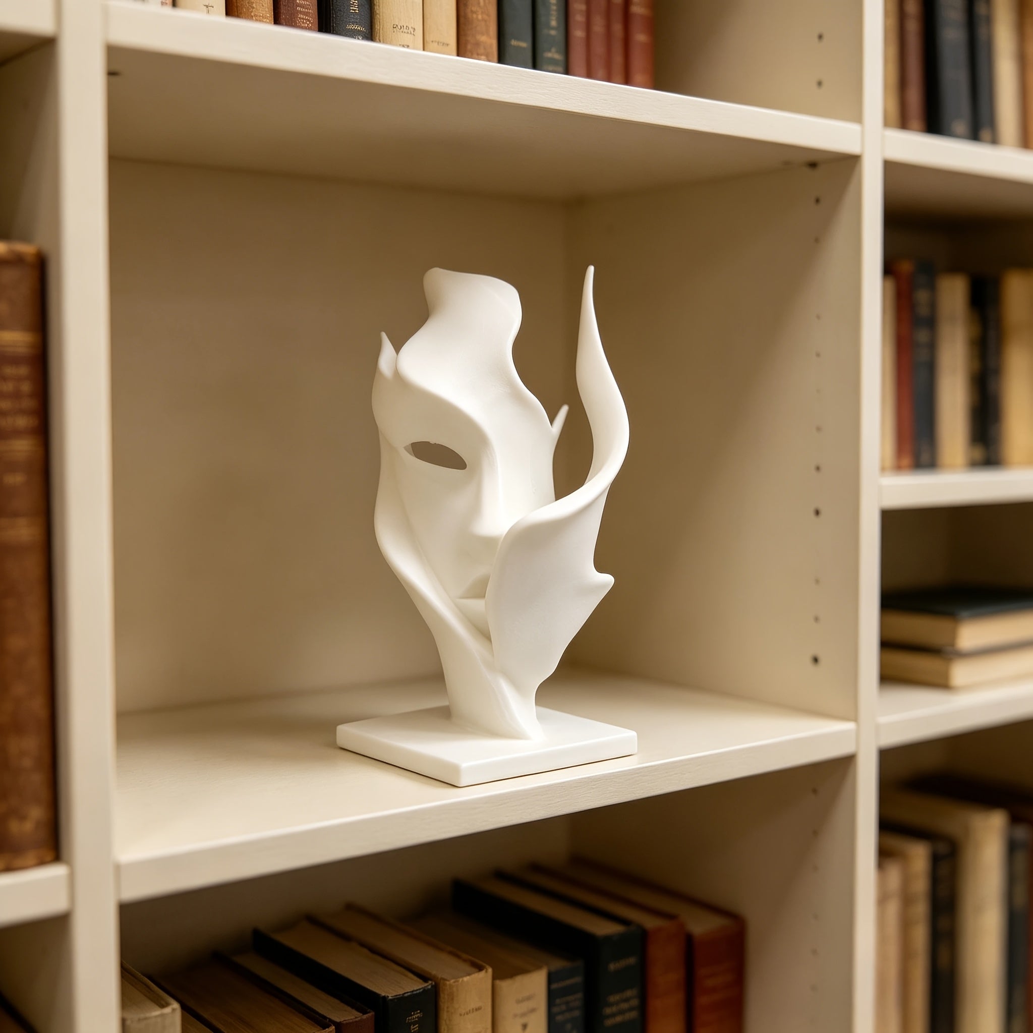 Tnessential White Art Half-face Sculpture 3D Decor