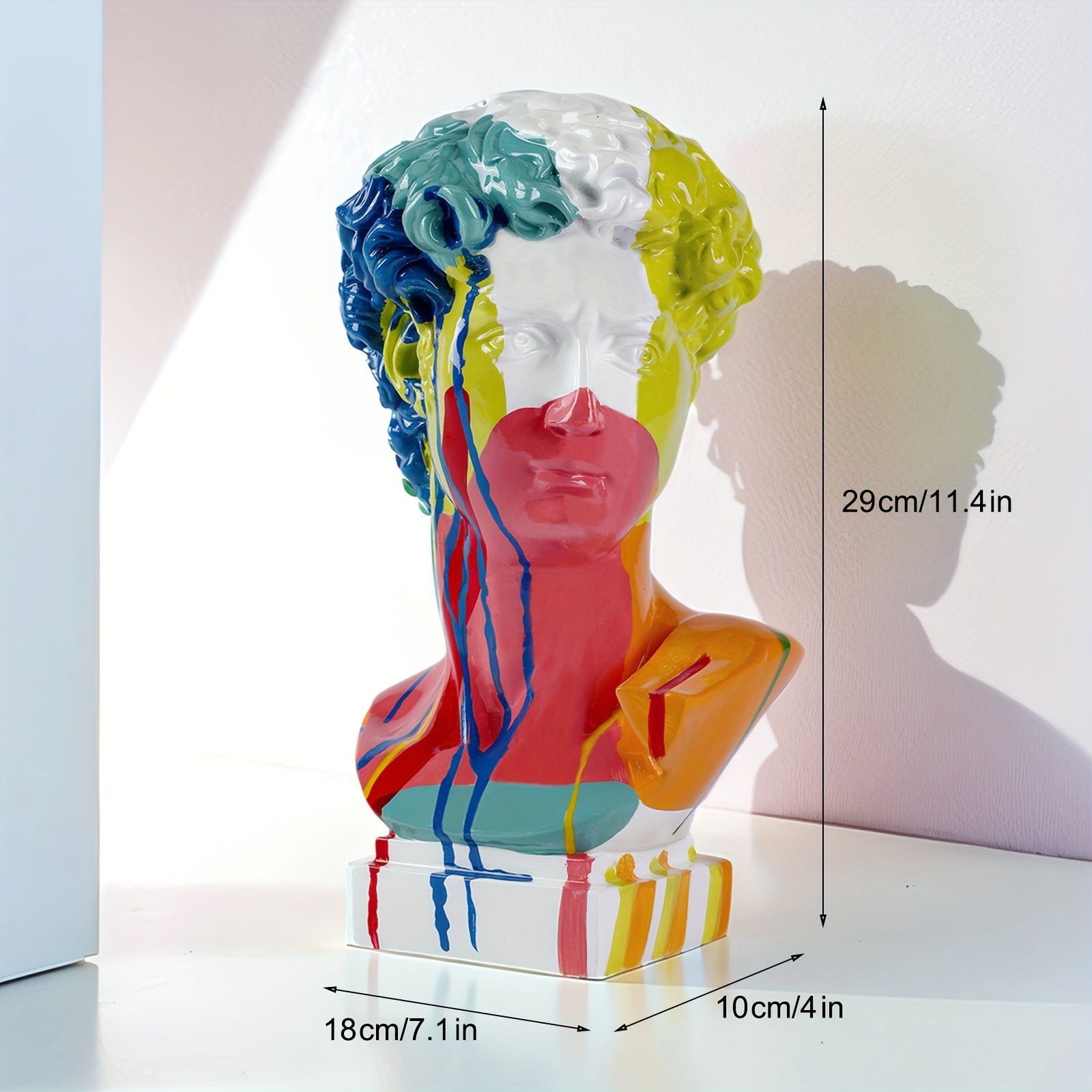 Tnessential David Head Resin Statue for 3D Decor