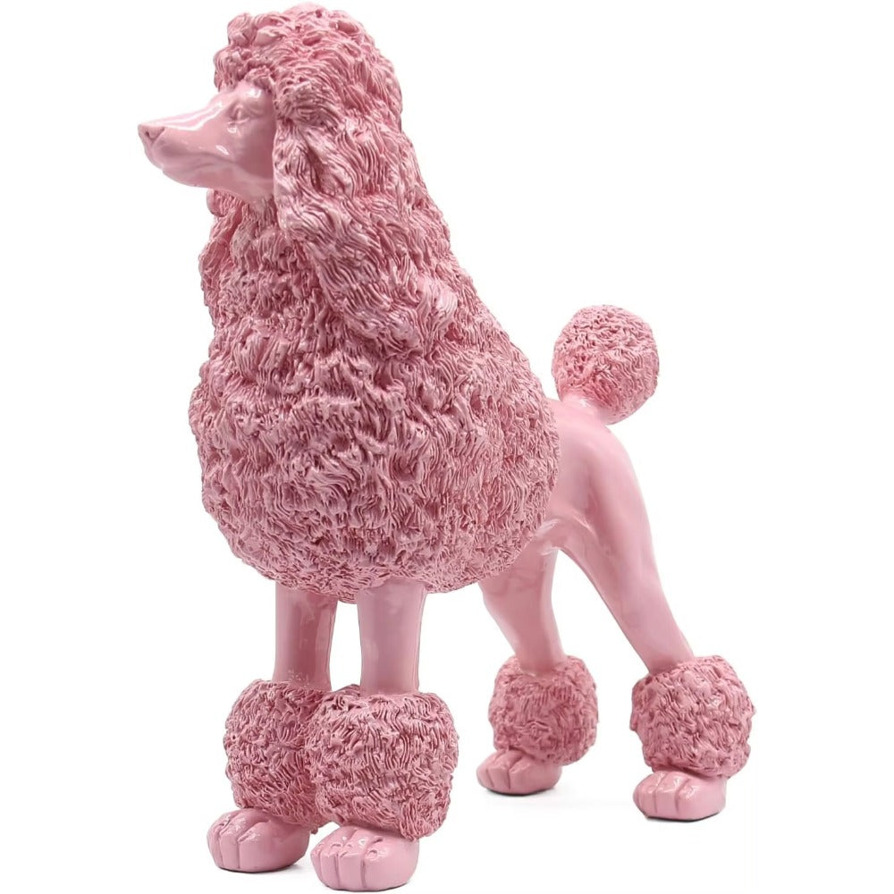 Tnessential Decorative Sculpture of a Pink Poodle 3D Decor