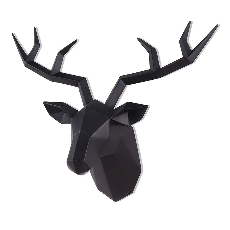 Tnessential Resin Creative Geometric Auspicious Deer Head 3D Decor