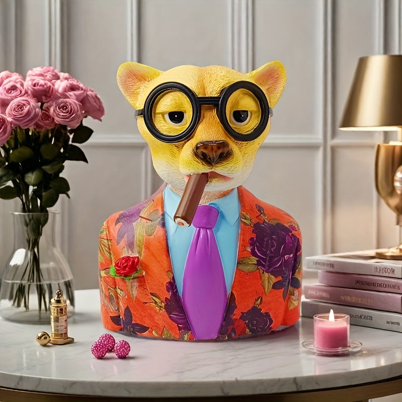 Tnessential Leopard Resin Art Figure 3D Decor