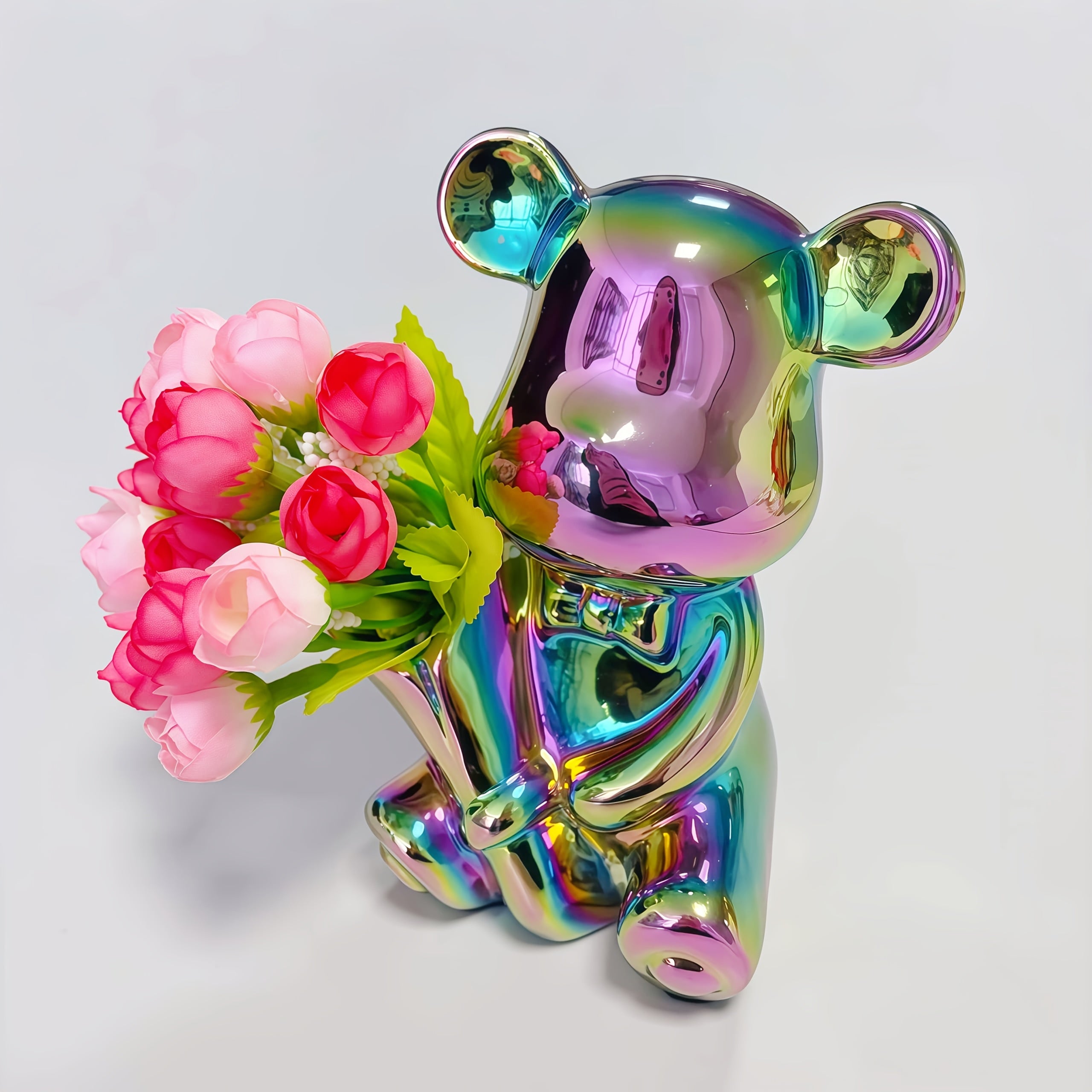 Tnessential Exquisite Bear with Bouquet Valentine's Day 3D Decor