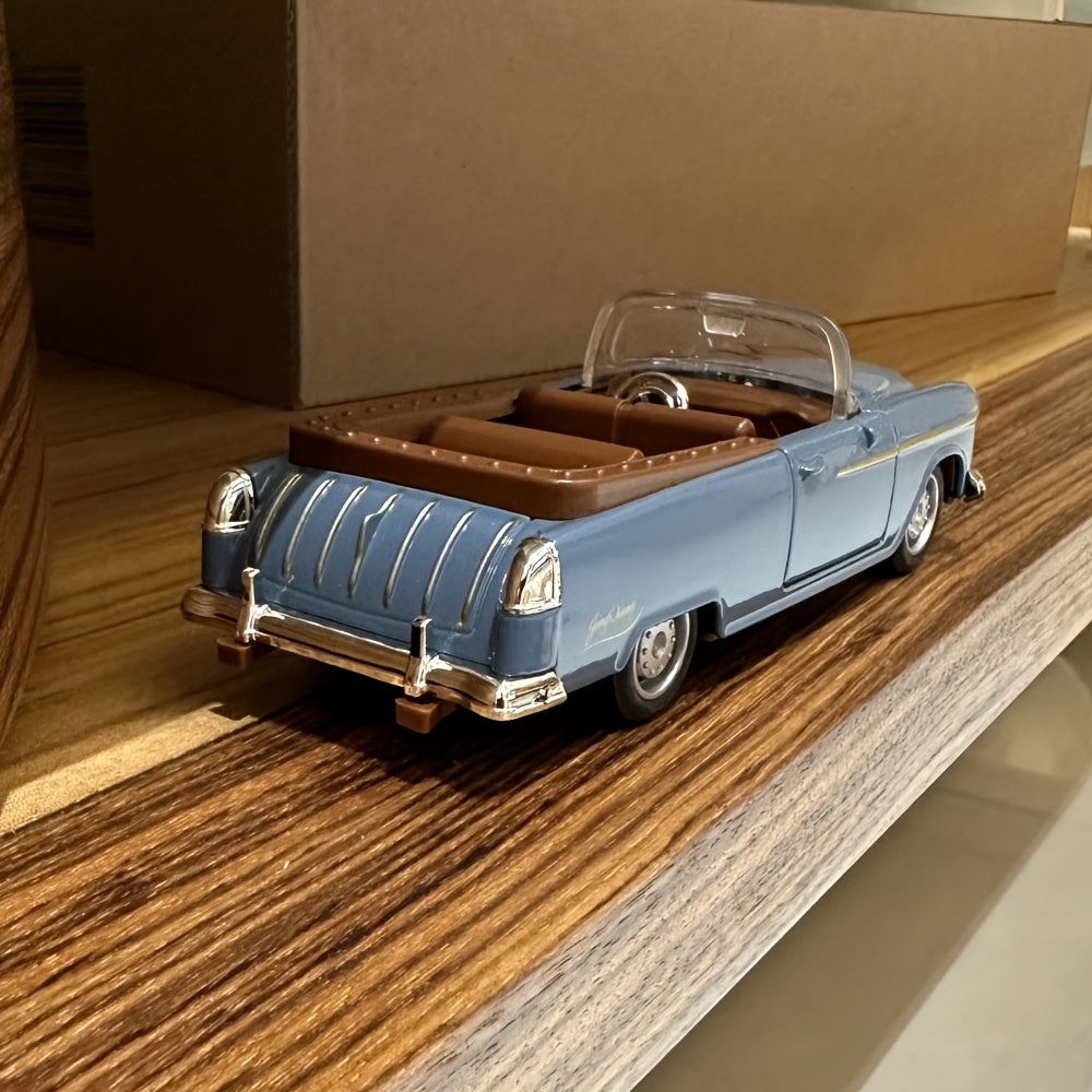 Tnessential Vintage Convertible Car Model with Brown Interior 3D Decor