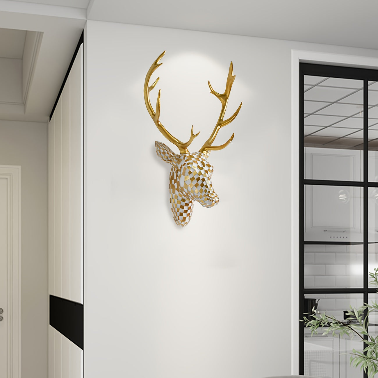 Tnessential Modern Mosaic Deer Head Wall Art 3D Decor