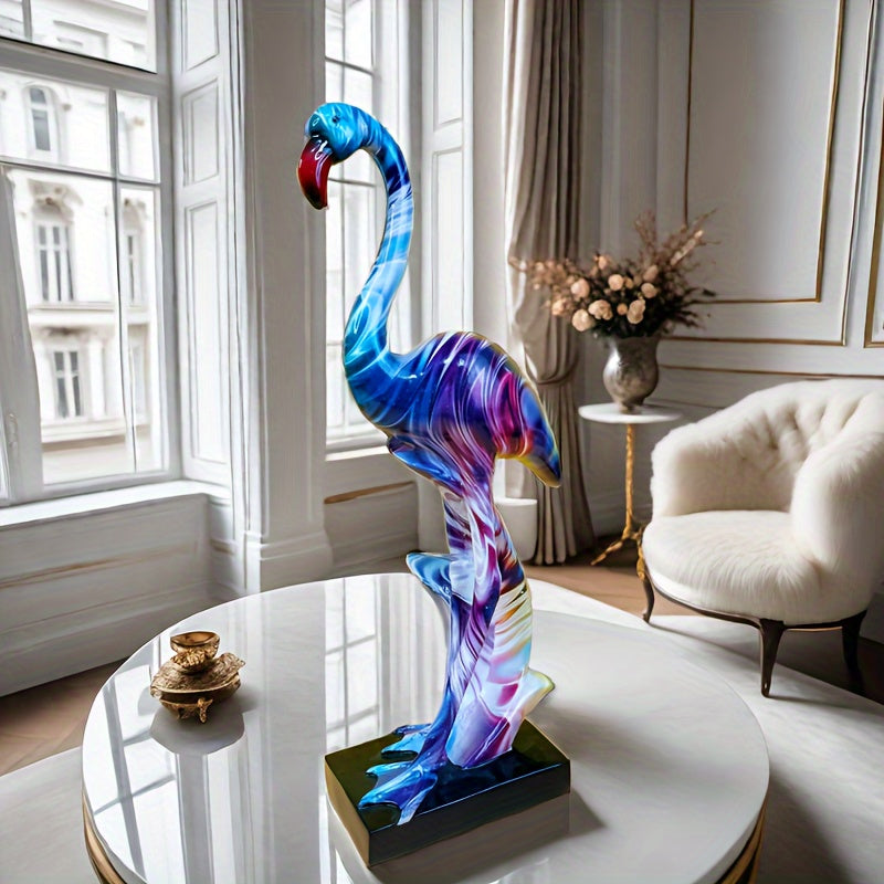 Tnessential Graffiti Flamingo Sculpture Animal Statues Art Figurines 3D Decor
