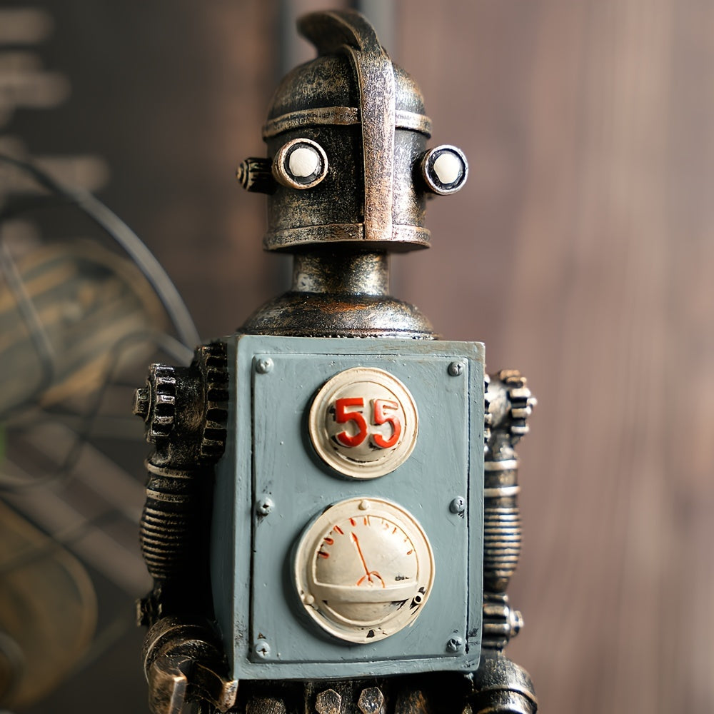 Tnessential American Retro Robot Model Ornament Home TV Cabinet Wine 3D Decor
