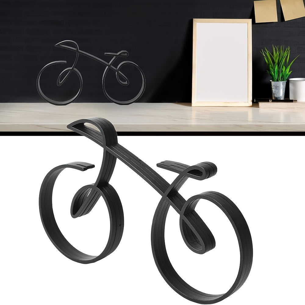 Tnessential Black Abstract Metal Bicycle Craft Ornament 3D Decor