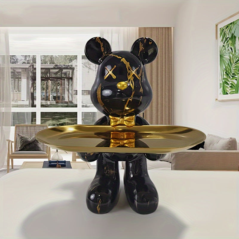 Tnessential Modern Bear-shaped Resin Tray 3D Decor