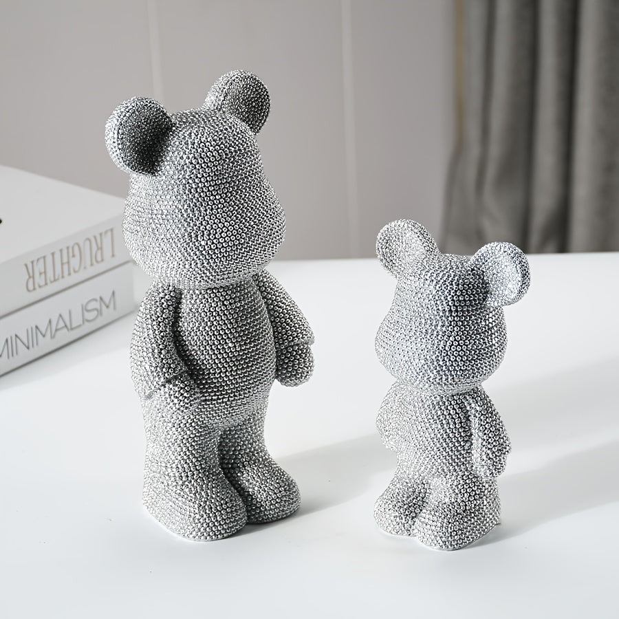Tnessential Silver Stylish Bear-shaped Piece with the Word LOVE 3D Decor