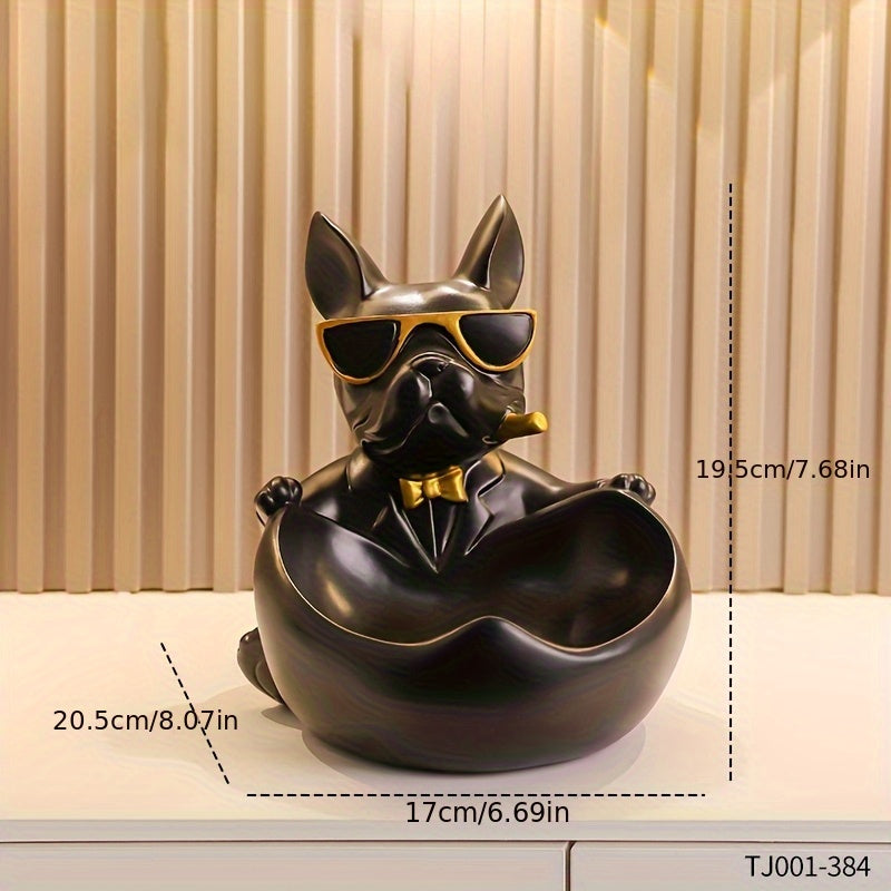Tnessential Large Storage Decorative Statue of a French Bulldog 3D Decor