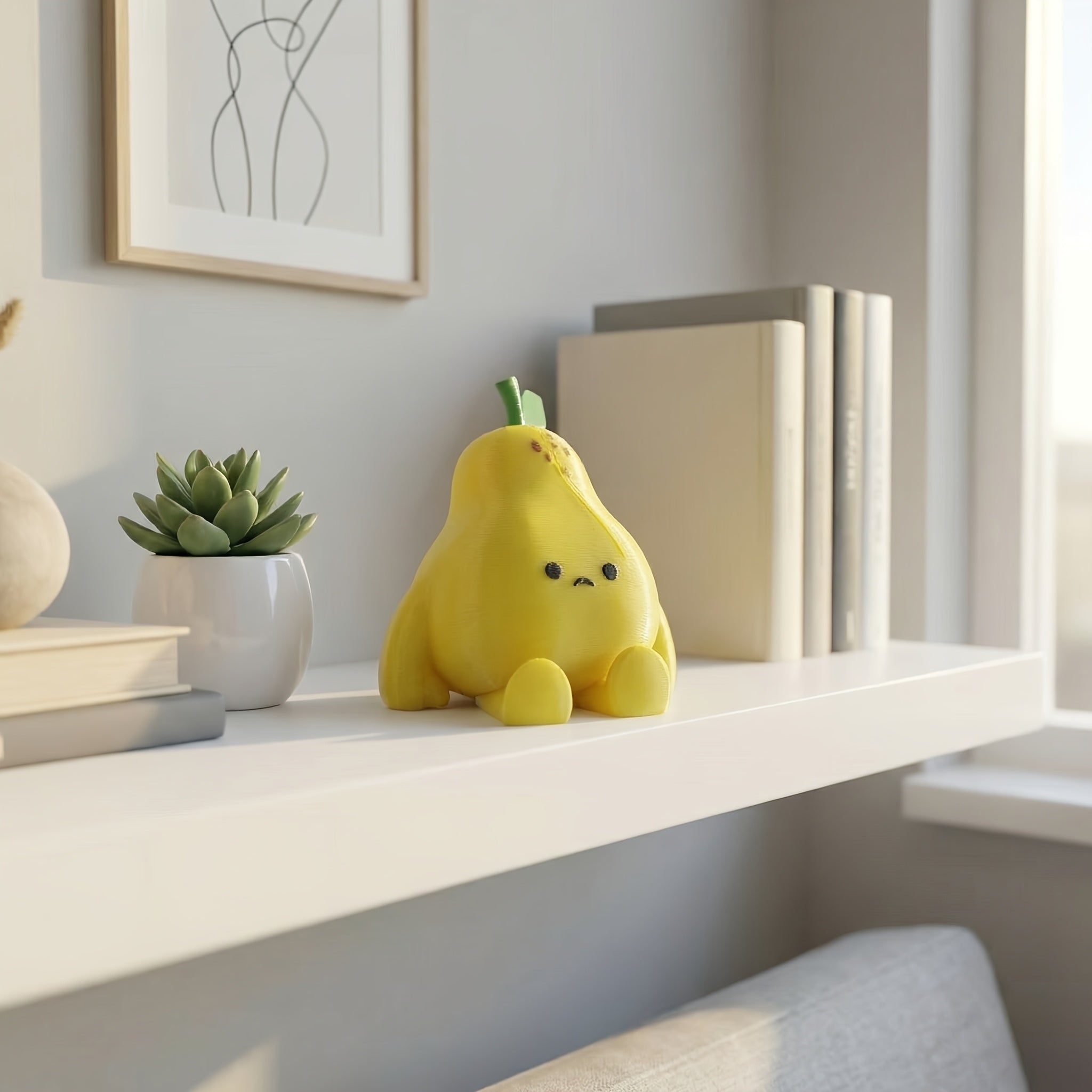 Tnessential Adorable Melancholic Pear Statue 3D Decor
