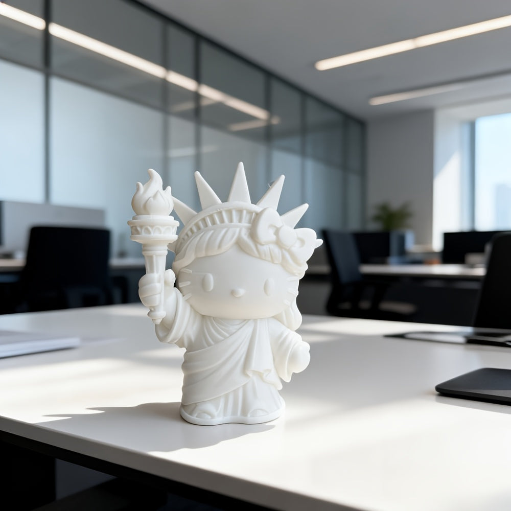 Tnessential Cat Statue of Liberty Figurine Creative Cartoon 3D Decor