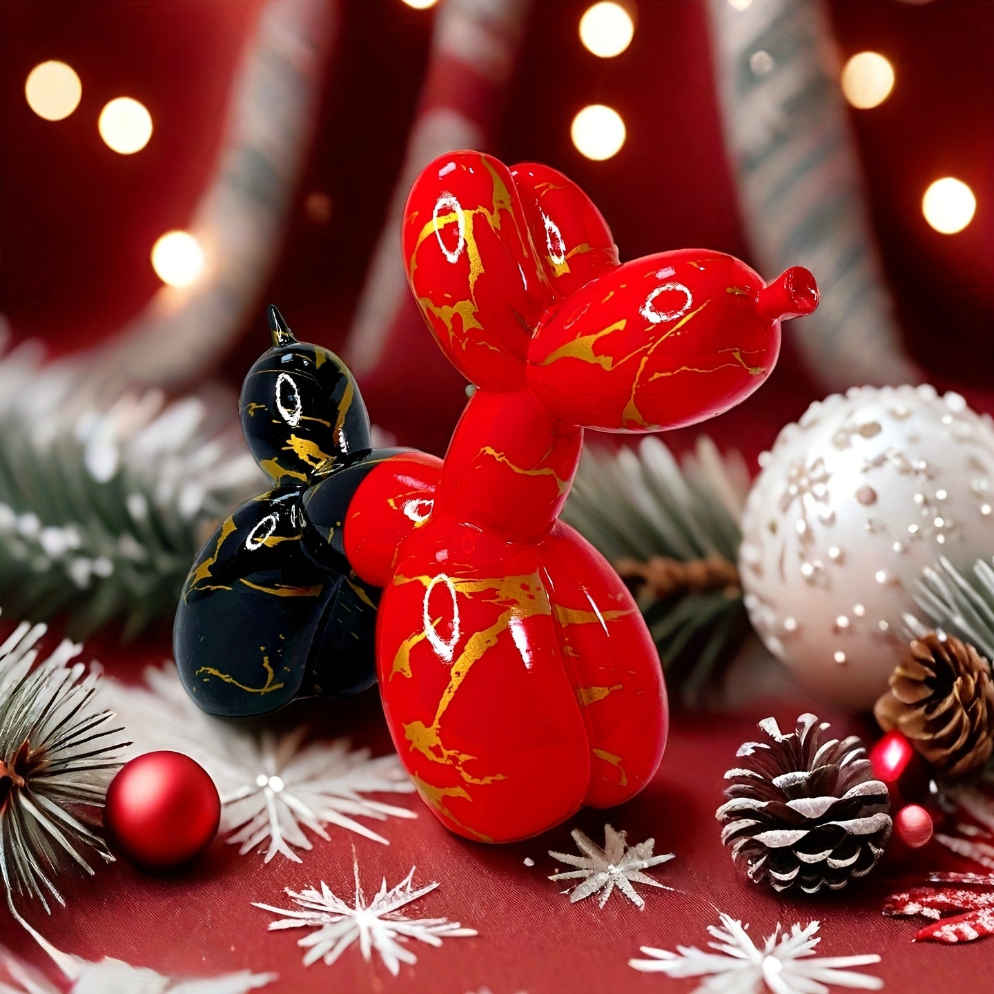 Tnessential Collectible Figurines 1pc Adorable Balloon Dog Statue for 3D Decor