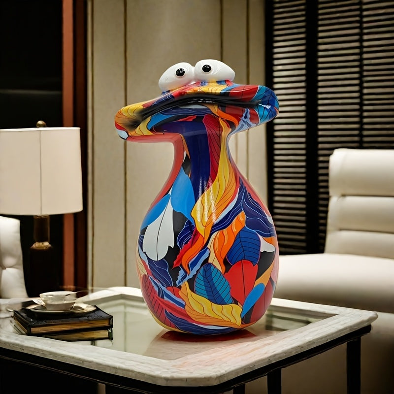 Tnessential Charming Resin Statue of a Big Mouthed Frog 3D Decor