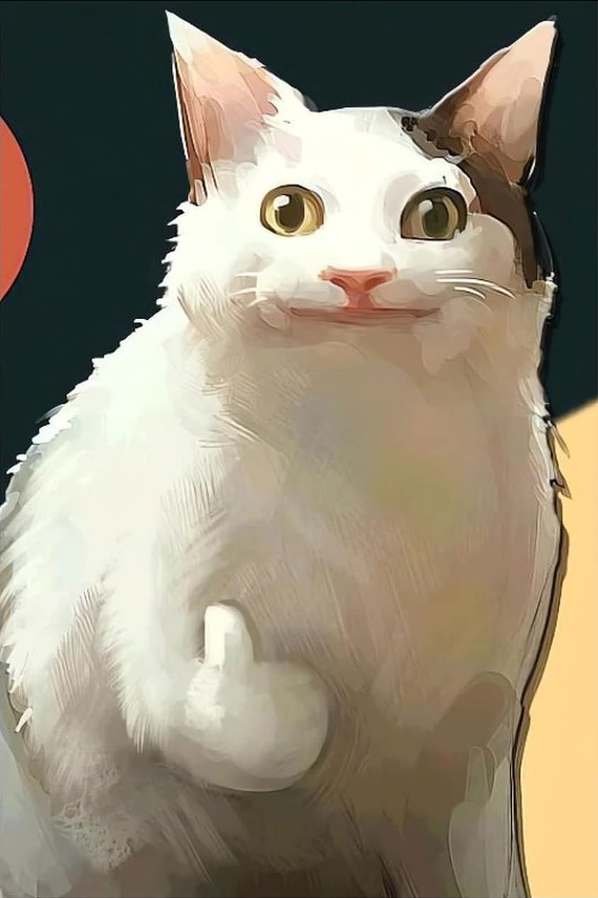 CUTE MEME CAT CANVAS POSTER