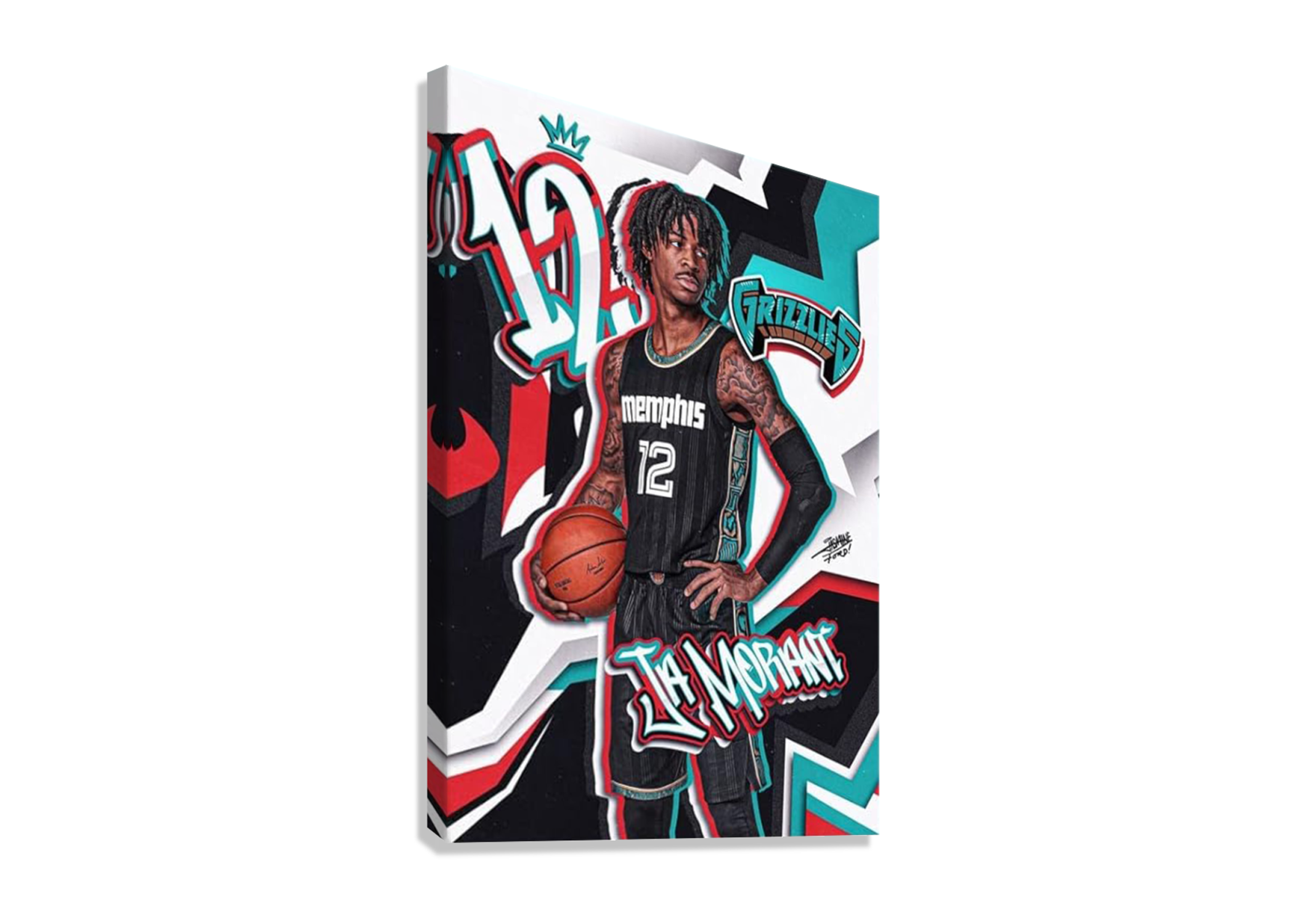 JA MORANT GRIZZLIES CANVAS POSTER
