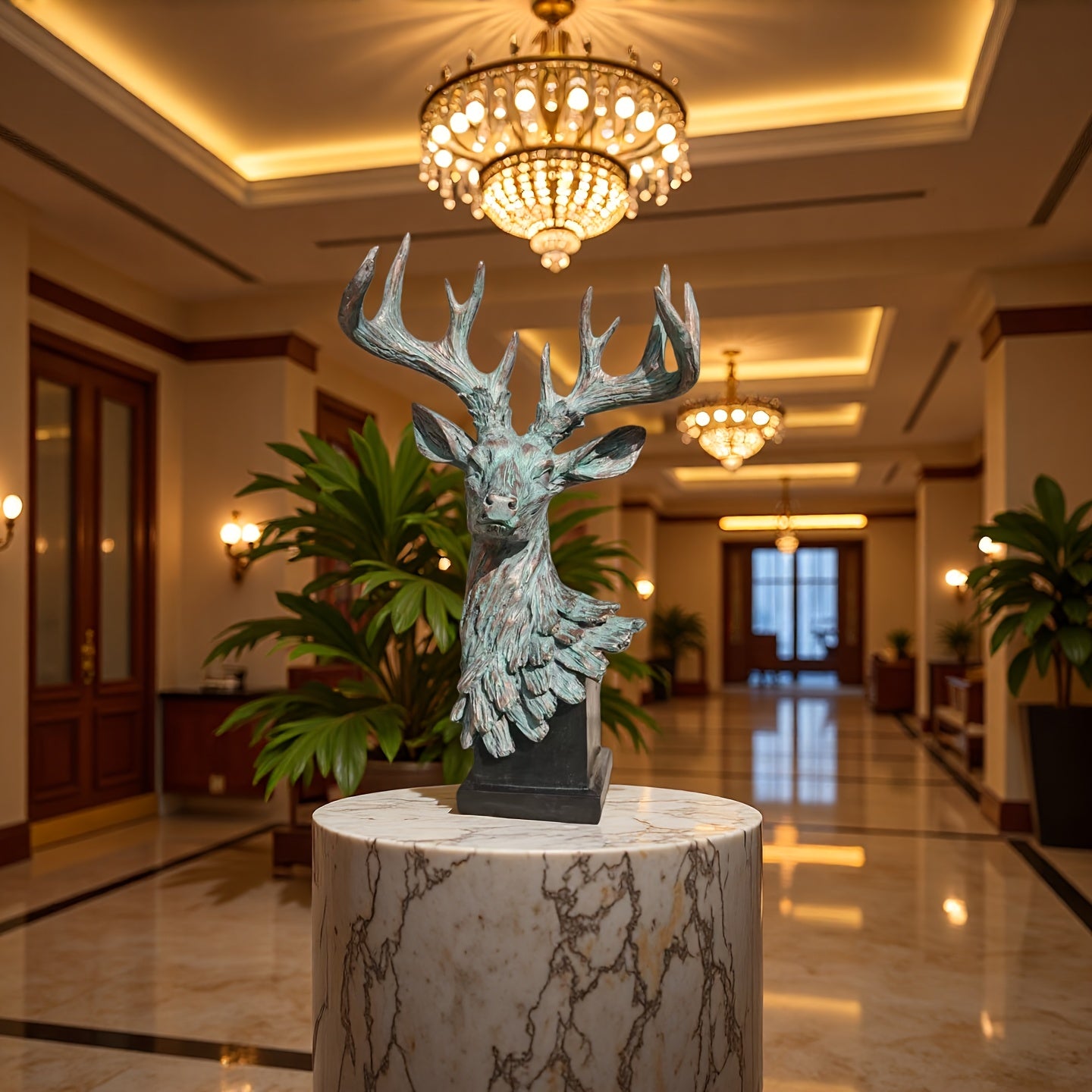 Tnessential Resin Deer Head Statue 3D Decor