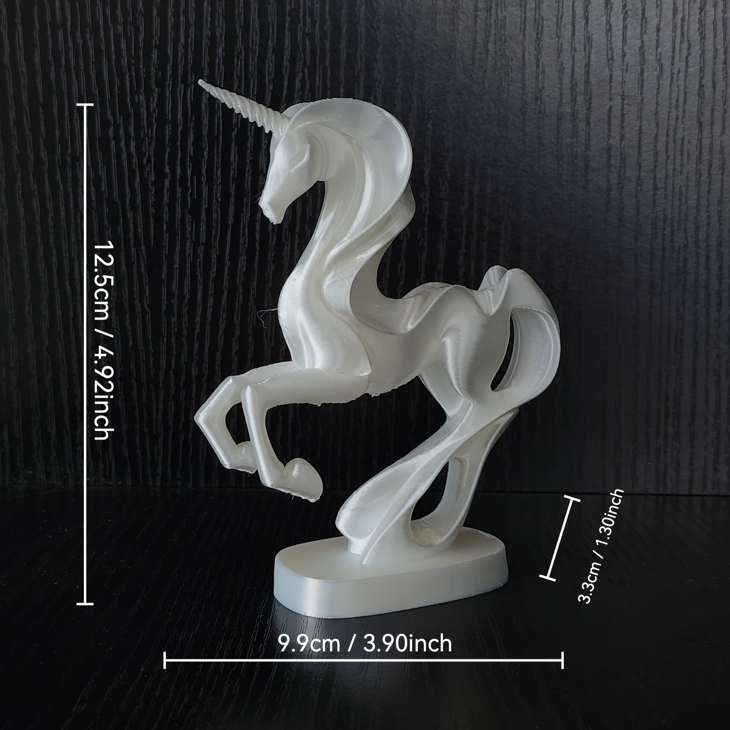 Tnessential Minimalist White Unicorn Art Sculpture 3D Decor