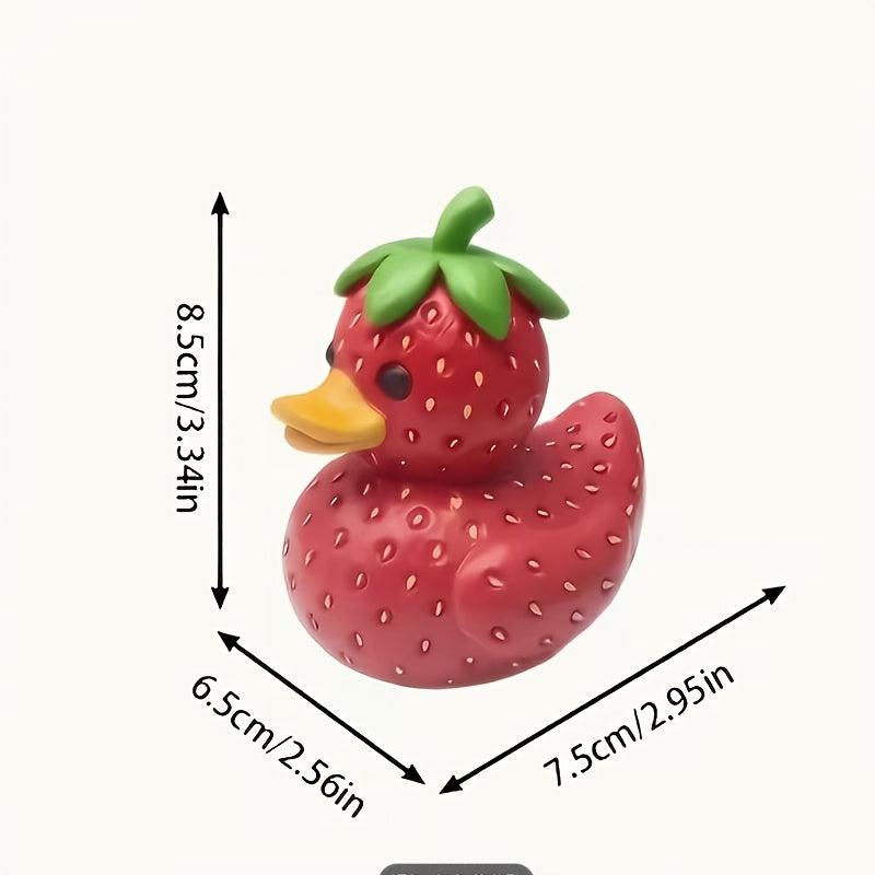 Tnessential Strawberry Banana Duck Decorative Statue 3D Decor