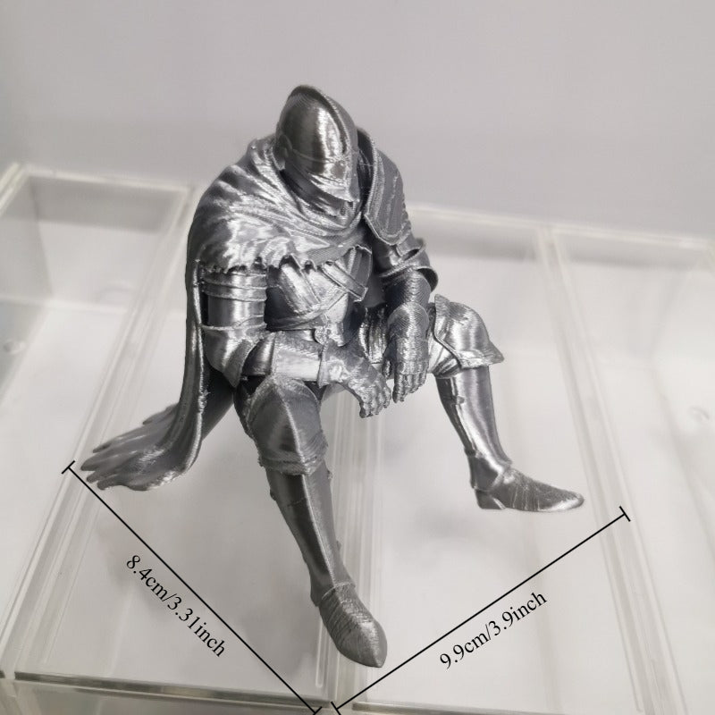 Tnessential Edge-sitting Knight Figurine 3D Decor