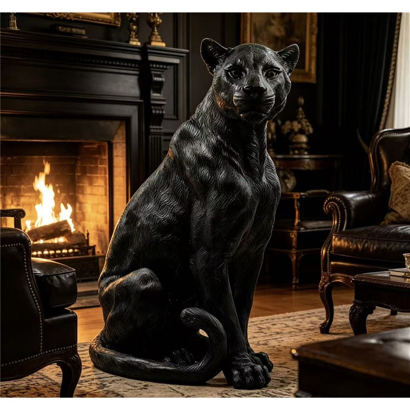 Tnessential Large Resin Black Panther Statue 3D Decor