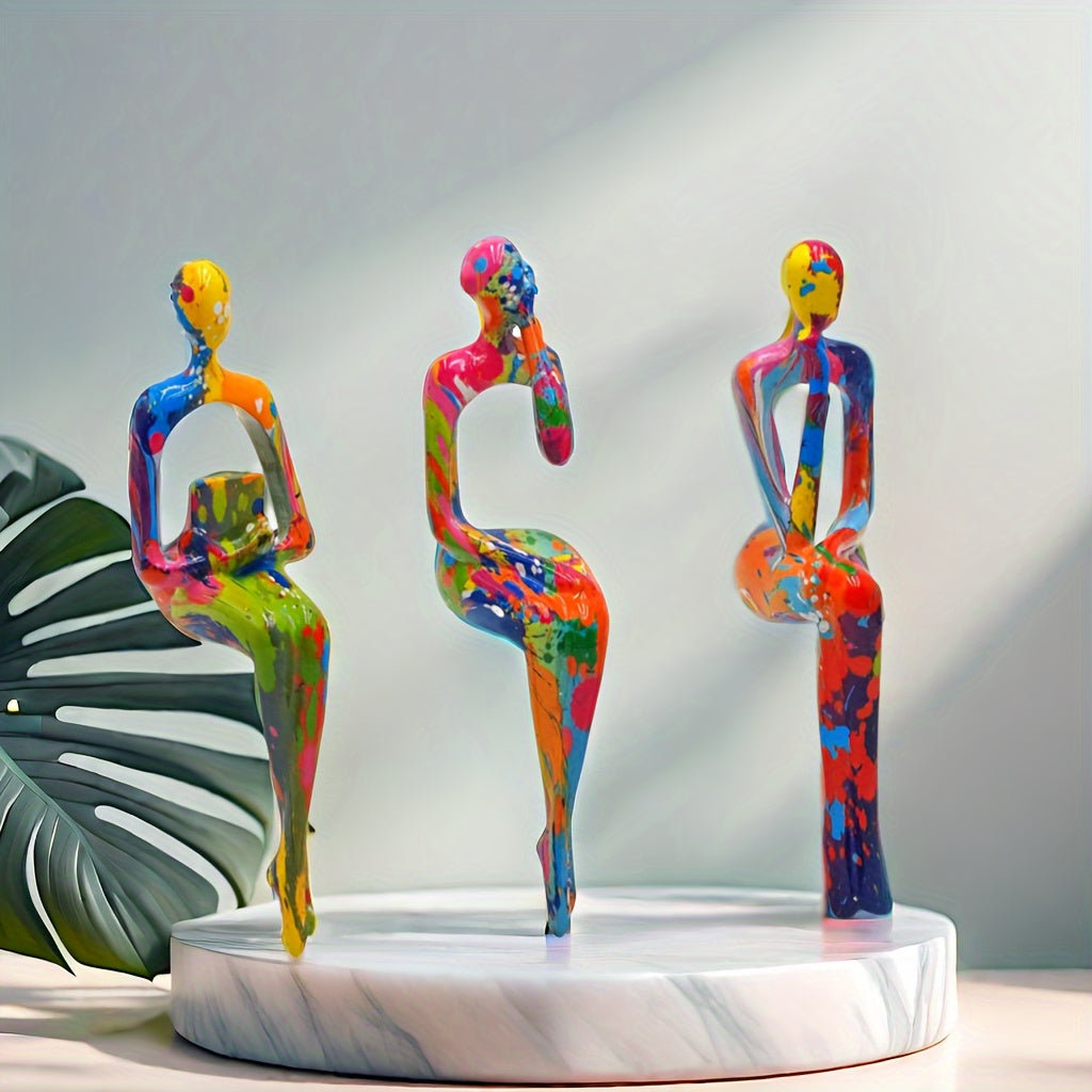 Tnessential Resin Three Kinds of Sitting Posture Combination Abstract 3D Decor