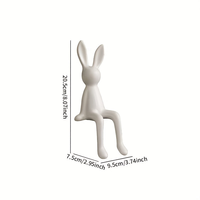Tnessential Creative Cute Healing Animal Sculpture Cute Sitting Rabbit 3D Decor