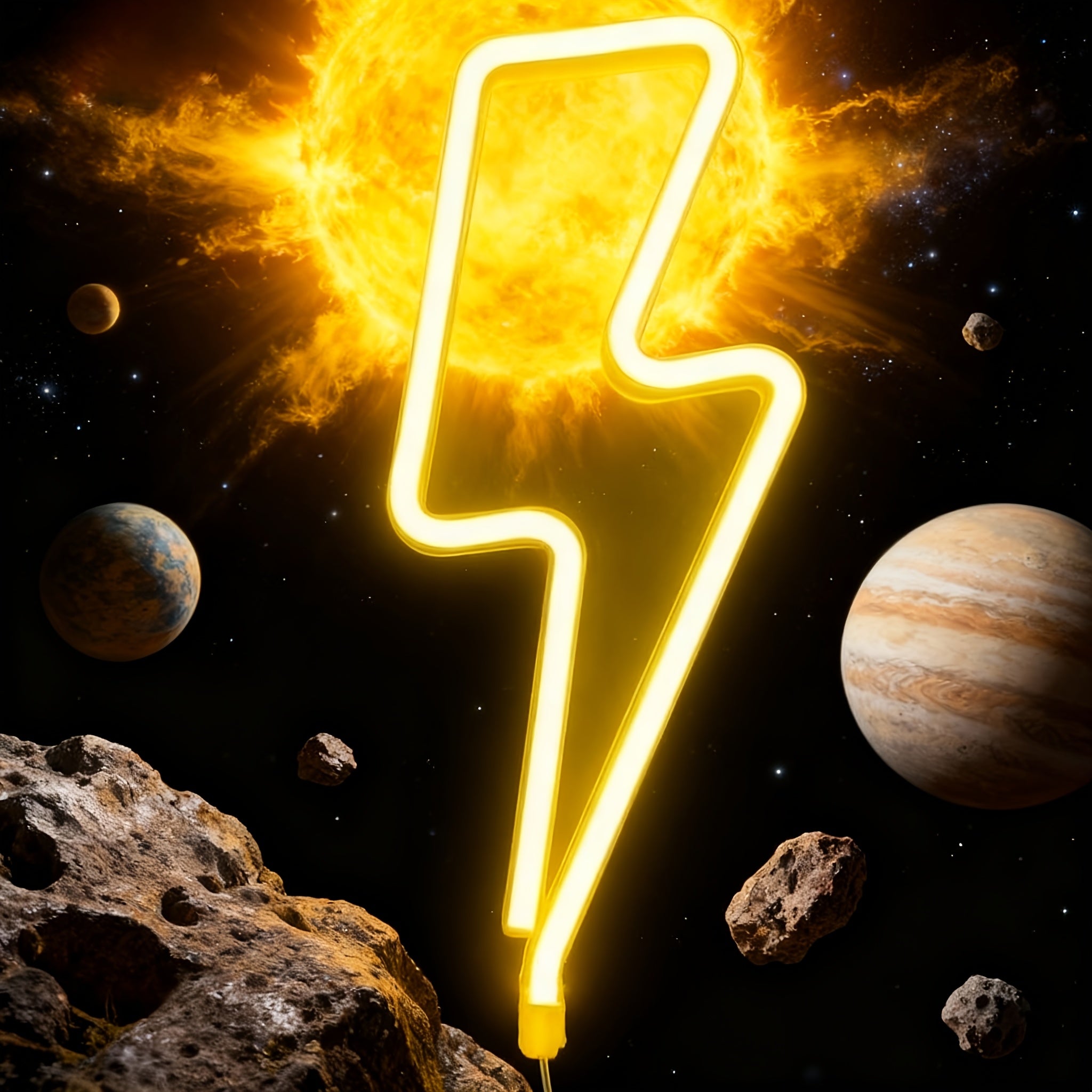 Tnessential Lightning Neon Light 3D Decor