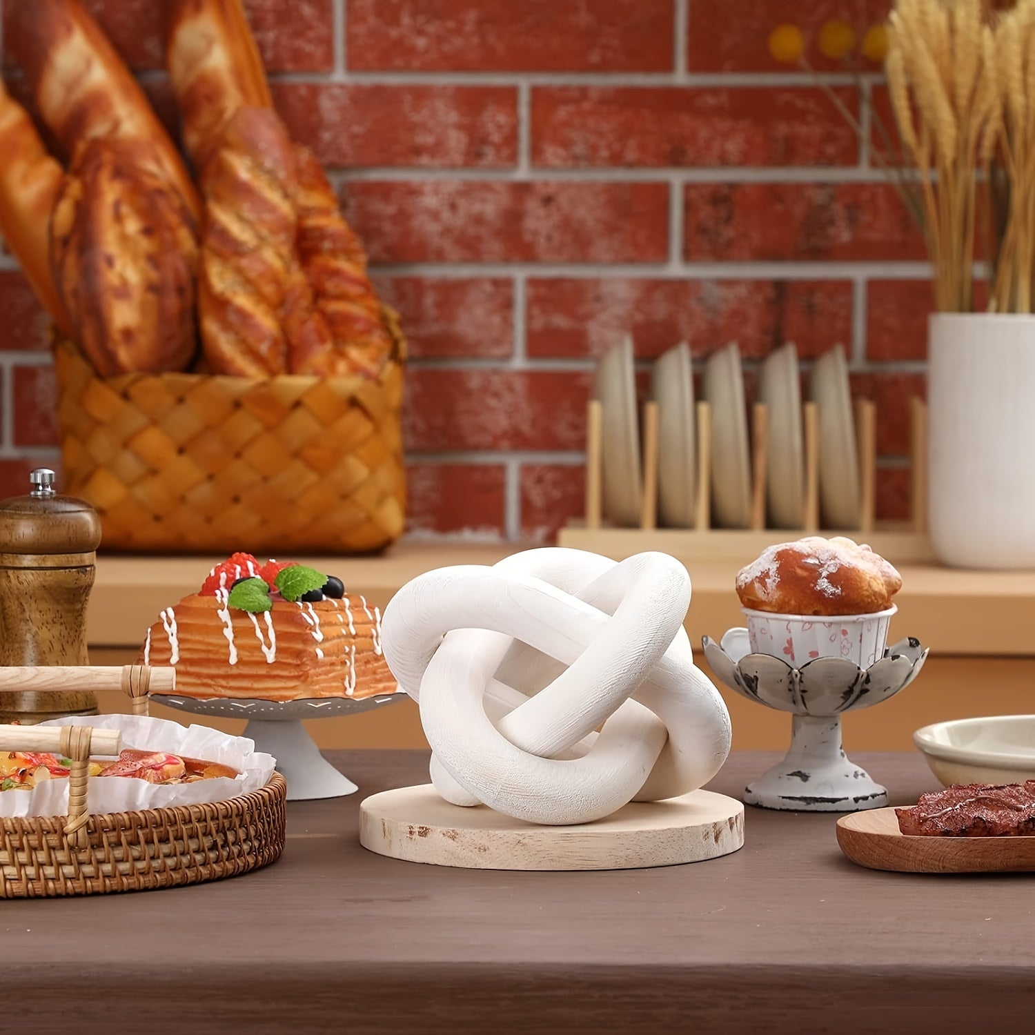 Tnessential Farmhouse Decorative Wooden Chain 3D Decor