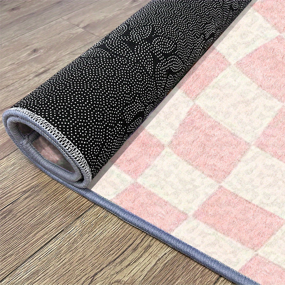 PINK CHECKERED 3 RUG view 9