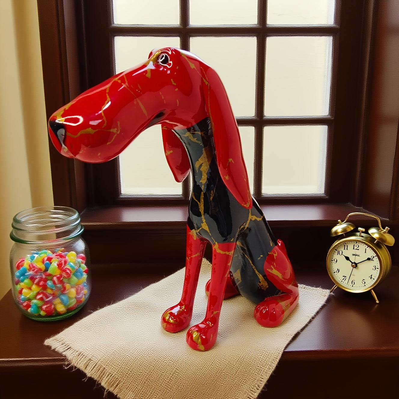 Tnessential 1pc Abstract Resin Dachshund Dog 3D Decor