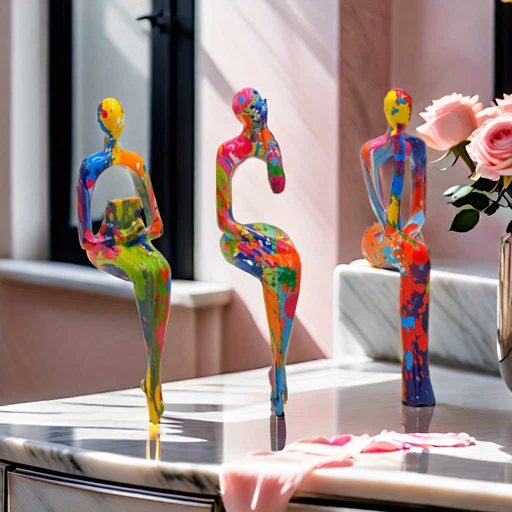 Tnessential Resin Three Kinds of Sitting Posture Combination Abstract 3D Decor