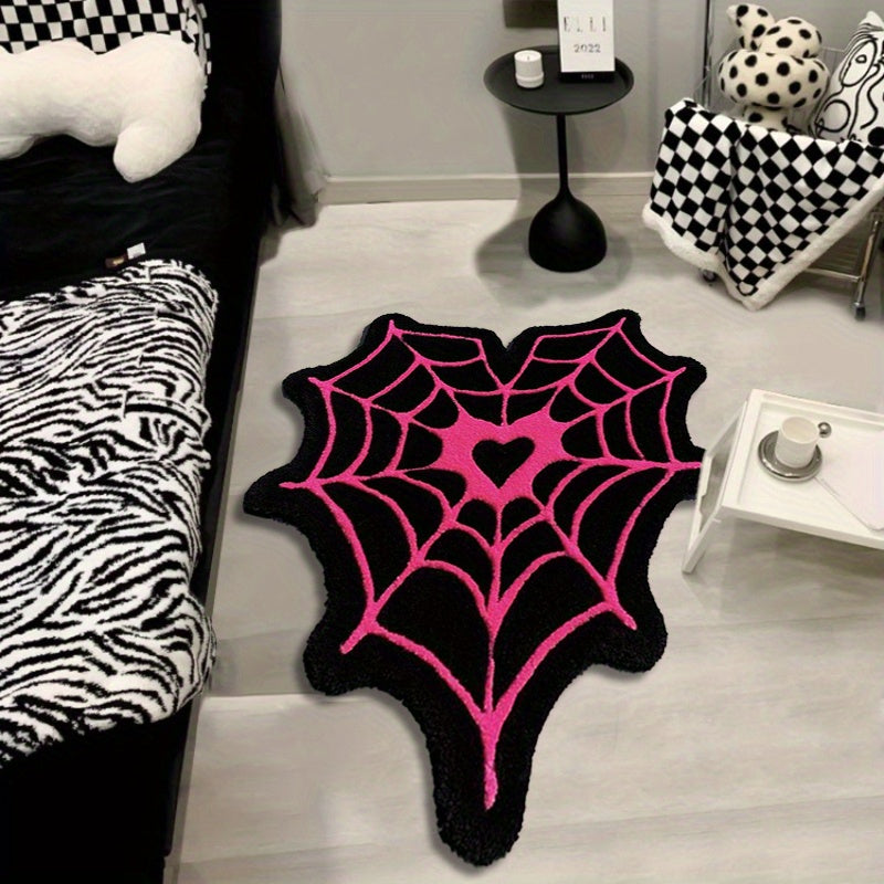 BLACK SPIDER WEB RUG view 3