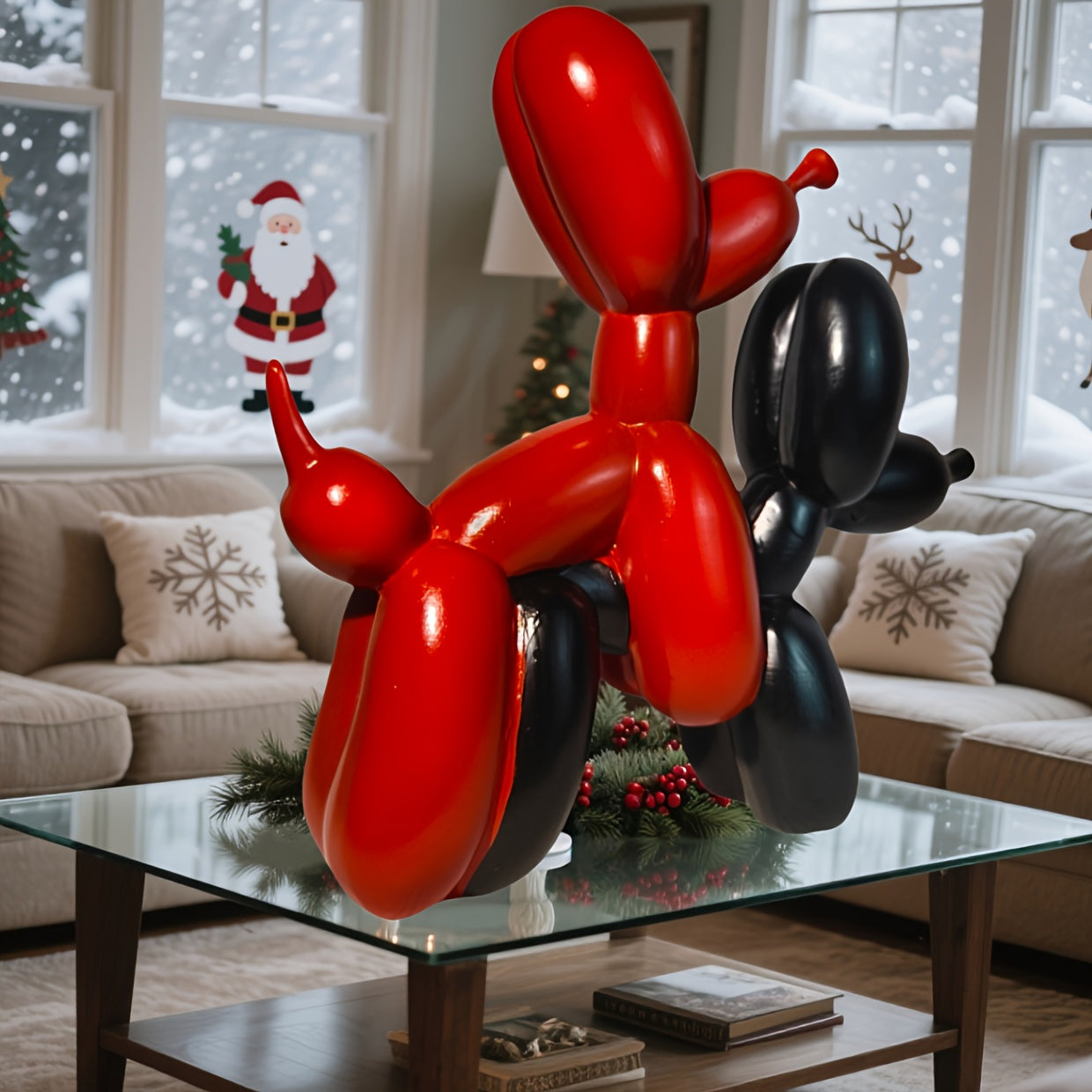Tnessential Elegant Smooth Balloon Dog Resin Ornament in Nordic Style 3D Decor