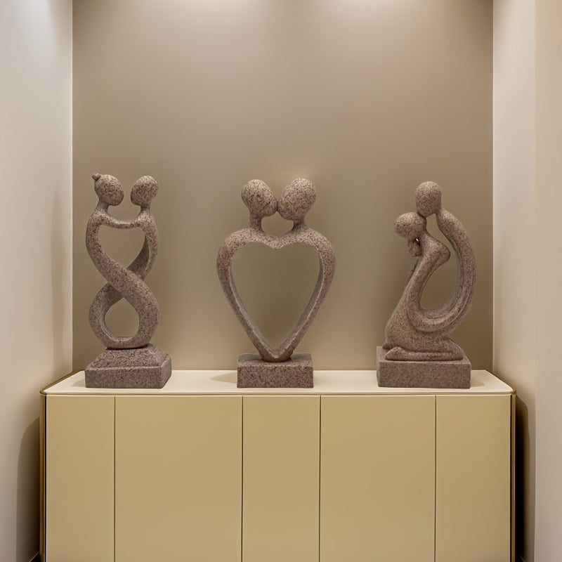 Tnessential Abstract Art Figure Decoration Sandstone Couple Kissing 3D Decor