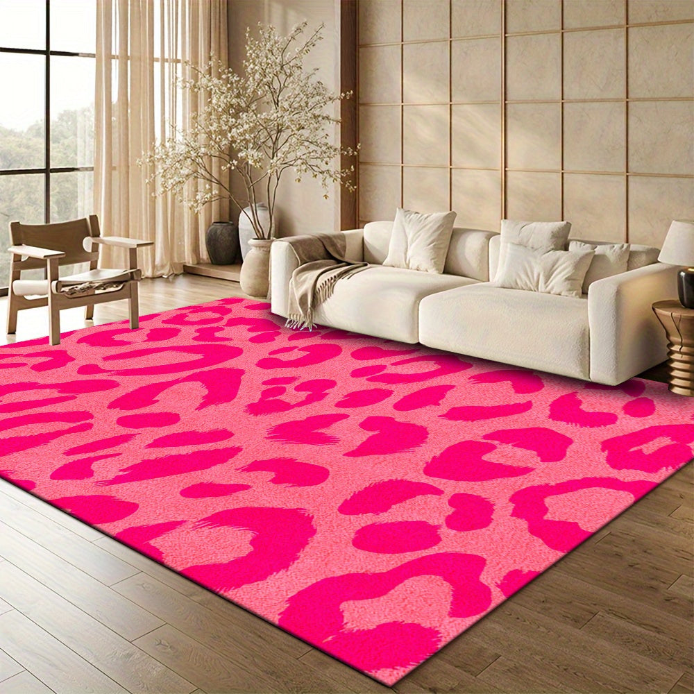 PINK LEOPARD PRINT RUG view 4