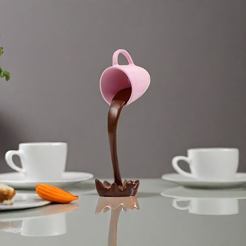 Tnessential Creative Inverted Floating Resin Coffee Cup Decoration 3D Decor