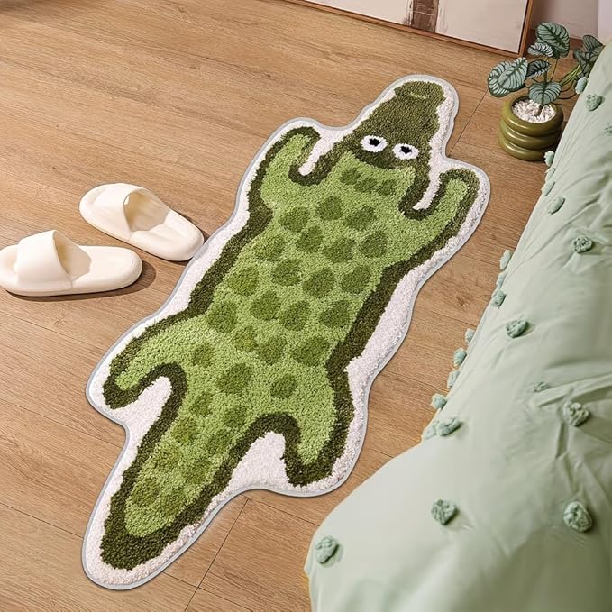 CUTE GREEN CROCODILE RUG