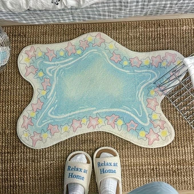 CUTE BLUE STAR RUG