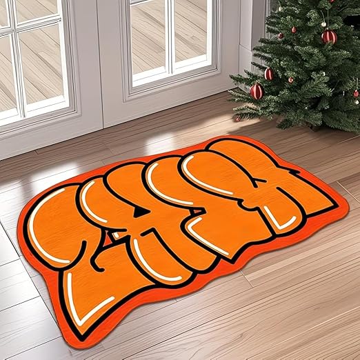 COOL ORANGE GRAFFITI RUG