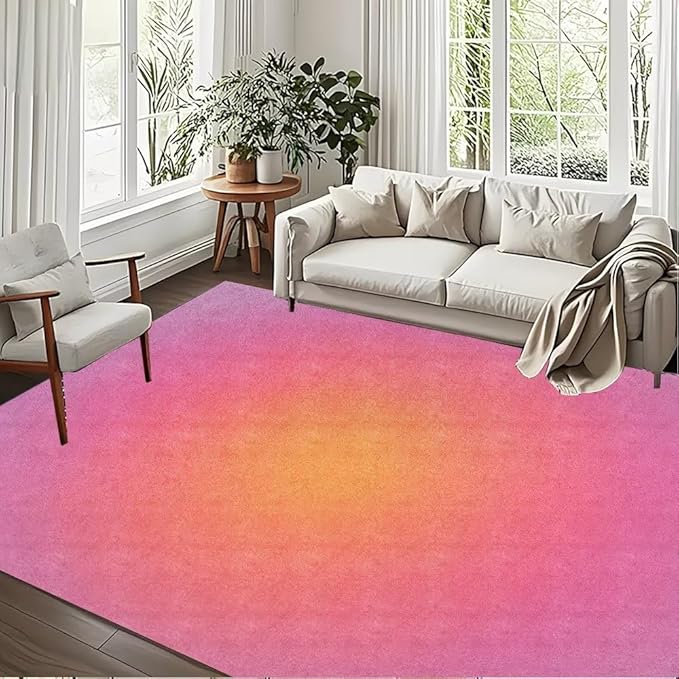 COOL ORANGE AND PINK ABSTRACT RUG