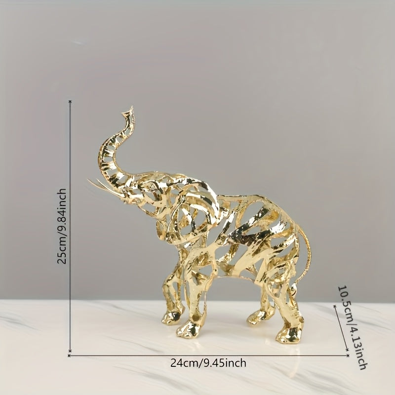 Tnessential Elegant Golden Metal Animal Sculpture 3D Decor