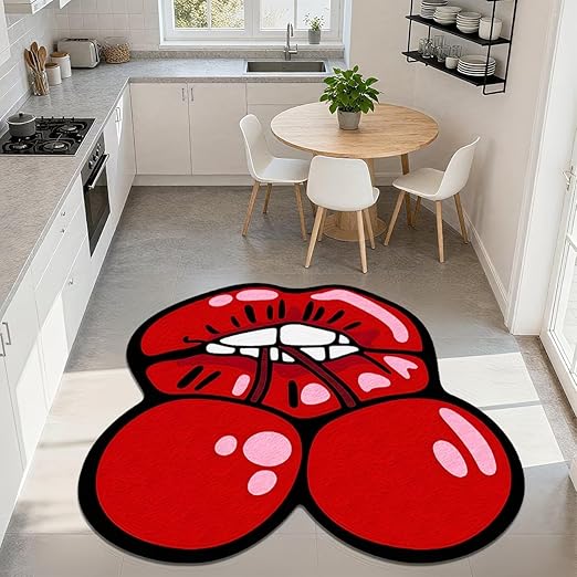 RED CHERRY LIPS RUG