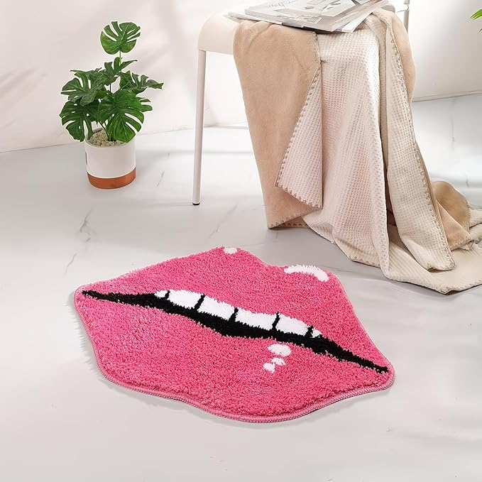 CUTE AESTHETIC PINK KISS RUG