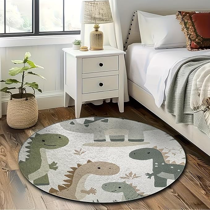 CUTE DINOSAUR ROUND RUG