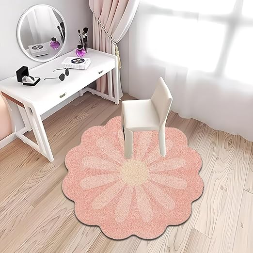 PINK DAISY FLOWER RUG