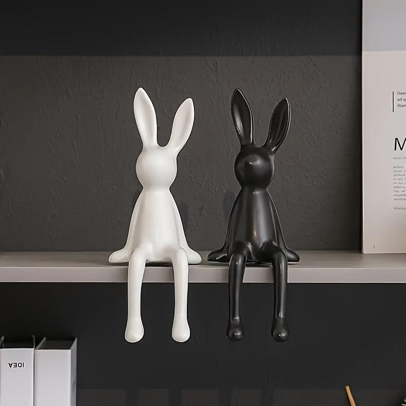 Tnessential Creative Cute Healing Animal Sculpture Cute Sitting Rabbit 3D Decor
