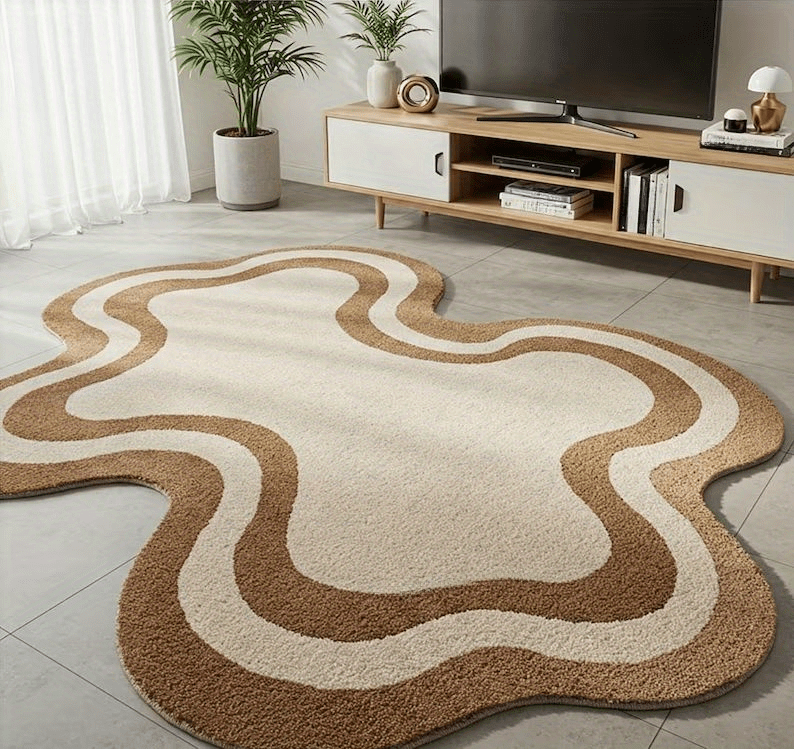 BEIGE IRREGULAR 5 RUG view 6