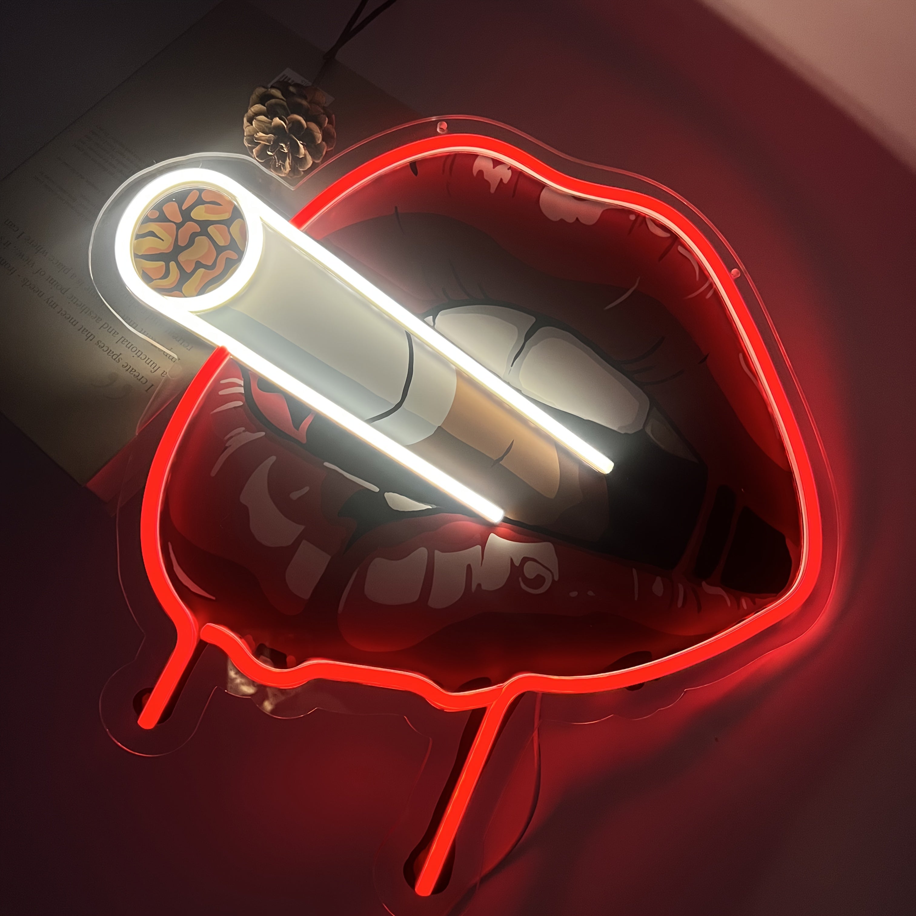 Tnessential Romantic Red Lips Neon Sign 3D Decor